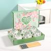 Juego de Cuencos Florales Acuarela Cerámica Plato Tazón de Arroz Vajilla Transfronteriza Caja de Regalo Estilo Ins Corazón de Niña