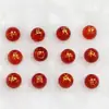 Doce Piedras de Ágata Roja Natural Redondas del Zodiaco, Ágata Roja Grabada con Sello Dorado Cuentas Sueltas del Zodiaco al por Mayor para Manualidades DIY