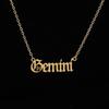 Collar Transfronterizo Grabado Estilo Nuevo Simple Acero Inoxidable 12 Signos del Zodiaco Corte Acero de Titanio con Doce Letras Inglesas Joyería de Moda