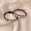 Cuerda para el Cabello con Pedrería para Mujer Cola de Caballo Retro Simple Elegante Cuerda para el Cabello de Alta Calidad Tendón de Goma Cabeza de Bola Tendón de Goma Anillo para el Cabello Accesorios para el Cabello