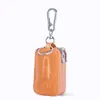 Estojo de Couro Bovino de Primeira Camada para Chave de Carro Masculina, Bolsinha com Zíper de Couro Genuíno, Capa Protetora para Chave de Carro de Pendurar na Cintura, Bolsa de Corrente com Zíper Duplo