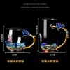Vaso de cristal decorado con esmalte de rosa estilo europeo, una pieza creativa y decorativa para uso doméstico, perfecto como regalo del Día de San Valentín, una copa para servir bebidas o un vaso de agua