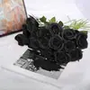 Rosa de simulación, una sola tela de seda, codo, rosa, ramo falso, decoración, rosa multicolor, decoración de boda, flor de simulación