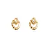 Aros Metálicos Minimalistas de Estilo Fresco Pendientes de Nicho de Alta Gama Joyería para Orejas Versátil de Personalidad Venta Caliente Transfronteriza Venta al por Mayor