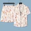 Traje transfronterizo Tailandia Hawái Camisa de manga corta para hombre Estilo Hong Kong Shorts casuales sueltos para vacaciones en la playa Moda para hombre
