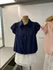 Wgwe9133 Guangzhou Shisanxing Moda Feminina Verão 2026 Novo Top Camisa Gola Polo Estilo Francês Manga Curta Solta