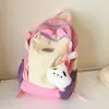 Mochila Infantil Color-Blocking Estilo Coreano, Mochila Escolar Fresca Dopamina para Jardim de Infância, Mochila Leve Tendência para Estudantes