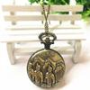 Venta Caliente Taobao Zona Escénica de Xi'an Reloj de Bolsillo de Bronce Reloj Souvenir Retro con Tapa Reloj Colgante de Regalo Tallado Estéreo