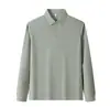 Camisa polo de manga comprida DuPont Sorona 40S 220G com gola, antibacteriana 7A, unissex, pode ser estampada com logo ou bordada