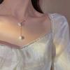 Elegante colgante de cadena para clavícula con lazo y flor, estilo nicho, para chica sexy, collar de lujo que combina con todo, joyería femenina al por mayor