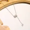 Colar de cintura masculino pequeno com borla 18k estilo coreano, pingente de algarismos romanos da moda, corrente de clavícula sem cor de celebridade cibernética