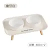 Cuenco doble de cerámica para gatos, cuenco para mascotas anti-derrames, cuenco integrado para agua y comida, cuenco de acero inoxidable para perros, cuenco de agua y comida para gatos y perros con protección para el cuello