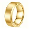 Nuevos Productos Transfronterizos Europeos y Americanos Venta Caliente 4 6 8mm Borde Biselado Doble Moda Mate I Acero Inoxidable Anillos de Pareja Venta al por Mayor