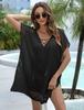 Vestido de mujer Transfronterizo Europeo y Americano para Mujer Encaje de Escote en V Profundo Tejido Vacaciones Playa Blusa Bikini Z972-1