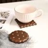Porta-copos de biscoito estilo japonês de alto valor, caneca de café de madeira maciça, tapete de isolamento térmico, pratos criativos de urso, porta-copos