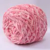 Bola de lana de terciopelo dorado, chenilla, hecha a mano, bufanda tejida, hilo grueso, material de oso violento, bolsa, zapatillas de ganchillo