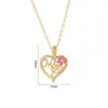 Collar de Cobre Arvaleff Serie Día de la Madre 1 Corazón Floreciendo Cadena para Clavícula Oro de 18 Quilates Circonita Cruzada Venta al por Mayor Transfronteriza