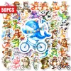 Compra directa transfronteriza de 50 lindas pegatinas de animales con temática de ciclismo para decoración personalizada, pegatinas impermeables creativas de bricolaje para planificadores