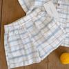 Traje de Camisa de Manga Corta y Pantalones Cortos a Cuadros de Verano para Niño 2025 Nuevo Estilo Caliente de Celebridad de Internet para Niños Conjunto de Dos Piezas Moderno
