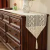 Camino de Mesa de Encaje Vintage, Mantel para Mesa de Café, Tapete para Mesa de Té, Mantel Largo Calado Estilo Campestre Americano para Mesa de Té