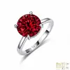Anillo de plata pura S925 con moissanita completa de colores, base de cuatro garras con microincrustación, anillo de plata S925, el más vendido en Amazon