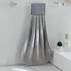 Toalla de Mano Colgante de Terciopelo Coral con Cierre Mágico para Baño y Cocina, Toalla de Mano Absorbente y de Secado Rápido, Personalización Transfronteriza