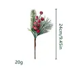 Ramas de piñas artificiales navideñas transfronterizas, copos de nieve, agujas de pino, bayas, ramas de frutos rojos, ramas de decoración navideña, ramo de agujas de pino navideño