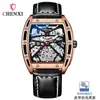 Reloj Mecánico para Hombre Chenxi al por Mayor, Diseño Hueco en Forma de Barril, Totalmente Automático, Resistente al Agua, Luminoso, Reloj para Hombre Douyin