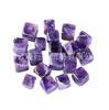 Combinação de Enfeites Quadrados de Ametista Fantasia a Granel Amethysto Grão Branco Açucarado Grãos Quadrados de Cascalho de Ametista Pedra Quadrada Nua Pedra Natural