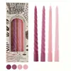 Velas Degradê em Formato de Cone, 4 Peças/Caixa, 25cm, Velas Espirais Longas Coloridas Morandi Estilo Europeu