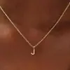 El Collar con Letra Más Vendido de Amazon con Diamantes, Exportación Personalizada Chapado en Cobre con Oro Real de 14K, Cadena para Clavícula, Regalo de Moda para Fiestas