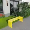 Banco Largo Completo de Hierro Forjado Silla de Parque Banco Largo para Exteriores Patio Asiento de Acero Inoxidable para el Ocio Sin Instalación Requerida Banco de Ocio