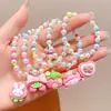 Pulseira Kuromi Infantil Sanrio Meninas Doce Fofa Desenho Animado Feita à Mão Corda de Mão Pequeno Presente Acessórios Delicados