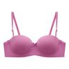 Novo sutiã transfronteiriço de comércio exterior em estoque, sutiã de cor sólida brilhante com anel de aço, sutiã push up ajustável sexy em estoque, atacado