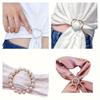 Hebilla de Esquina de Metal de Gama Alta Anillo Japonés de Perla Hebilla de Pañuelo de Seda para Cintura Nudo en el Dobladillo de Camiseta Camisa Cortavientos Cintura Fija