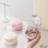 Caja de joyería portátil de diseño propio estilo INS Nórdico con espejo, caja de almacenamiento de doble capa para pendientes, collares, anillos y joyería