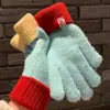 Guantes de Lana Cálidos de Colores Dopamina para Mujer en Otoño e Invierno Estilo Nuevo Tejidos Pantalla Táctil Ciclismo de Invierno Cinco Dedos Protección contra el Frío
