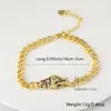 Pulsera de Cadena de Moda Transfronteriza con Cabeza de Leopardo Incrustada de Perlas, Nueva y Creativa, Hip Hop Europeo y Americano, Cadena de Personalidad de Alto Color