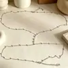 Corrente de Corpo com Contas Metálicas Transfronteiriça Europeia e Americana, Corrente Integrada Sexy para Peito e Cintura, Corrente de Cintura de Pérolas para Biquíni de Férias na Praia