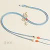 Cordão para Pingente Dzi de Cera de Abelha, Corda com Pingente Dupla Face, Fivela de Segurança de Jade, Corda com Pingente de Cruz, Corda Artesanal Venda por Atacado