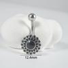 Moda Transfronteiriça aço inoxidável dentes externos piercing de umbigo aranha caranguejo flor de sol preta rosca externa haste curva anel de umbigo
