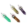 Collar de cristal con colgante de piedra natural europeo y americano al por mayor Amazon wish ágata columna hexagonal bala joyería de comercio exterior