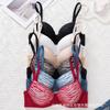 Sujetador de Encaje de Doble Color con Aros Media Copa Ropa Interior Sin Costuras para Mujeres con Senos Pequeños Push up para Mostrar Senos Más Grandes y Reducir los Senos Secundarios Ropa Interior para Mujeres