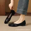 Novedades de Primavera: Zapatos Planos Retro para Mujer de Cuero Mate con Tacón Grueso, Punta Cuadrada Francesa, sin Cordones