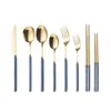 Talheres de Aço Inoxidável de Luxo Nórdico Cuidadosamente Selecionados, Faca, Garfo e Colher de Cintura Fina, Talheres Ocidentais de Aço Inoxidável, Faca e Garfo de Bife Domésticos