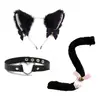 Orejas de gato Campana Accesorios para el cabello Cos diadema de pelo de gato collar traje de cola de gato Accesorios para diadema de fiesta de Halloween