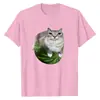 Camiseta Nueva con Estampado de Meme de Gato Sandía para Mujer, Moderna, Comercio Exterior, Holgada, Casual, Deportiva, Manga Corta