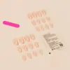 Europa y Estados Unidos Super Fuego Desnudo Usar Armadura Color Sólido Degradado Rostro Flores de Durazno Ballet Corta Manicura Venta al por Mayor Transfronteriza