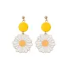 Arete de Aguja de Plata 925 Nuevo Elegante Dulce Flor de Margarita Coreano Japonés Aretes de Moda Mori Diseño Nicho