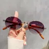 Nuevas Gafas de Sol Retro Transfronterizas con Imitación de Madera, Gafas de Sol Ovaladas de Moda Europeas y Americanas, Gafas de Sol de Alta Gama de Moda Anti-UV